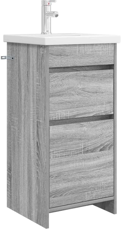 vidaXL - Badkamer - Vanity - met - Wastafel - Grijs - Sonoma - 42 - x - 40 - x - 84,5 - cm