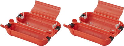 Proplus Stekkersafe veiligheidsbox - 2x - IP44 - voor Schuko stekkerverbindingen - rood