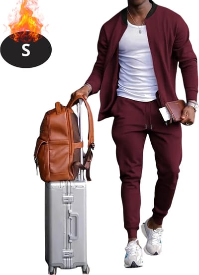 Nivard Joggingpak - Huispak - Volwassenen - Trainingspak - Comfortabel - Joggingsbroek - Tracksuit - Heren - Casual - Bordeauxrood - S