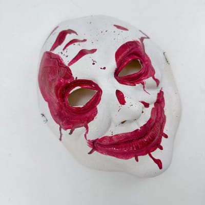 Bloedige clown halve gezichtsmasker van latex One size rood