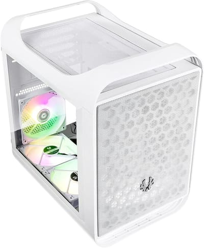 PC Behuizing - Computer Case Mid Tower - Gaming PC Bouwen - Hoge Luchtstroom - mATX - Wit