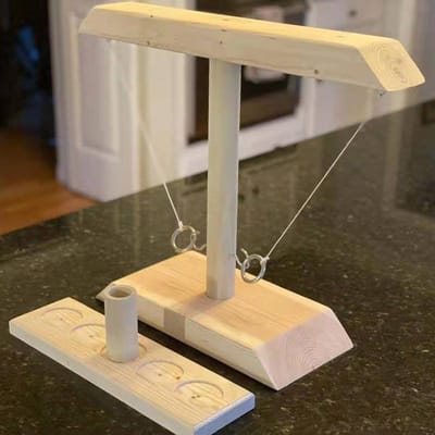 Jeux de lancer d'anneaux pour enfants et adultes Fête à domicile Jeux à boire Jeux de société en bois portables au rythme rapide S Échelle Lot Bars extérieurs