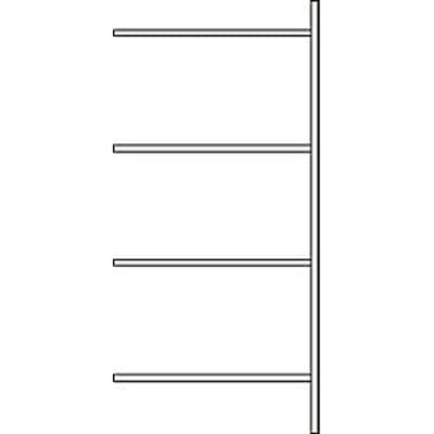 Legbord aanbouw, 4 legborden, H 2278 x B 1055 x D 300 mm, gelakt