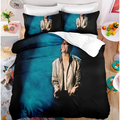 Michael Jackson Beddengoed Collectie Enkel Tweepersoons Volledig King Size Muzikaal Genie Met Beddengoed Volwassenen Tieners Slaapkamer 200X200Cm Dekbedovertrek Collectie AU Double 180x210cm