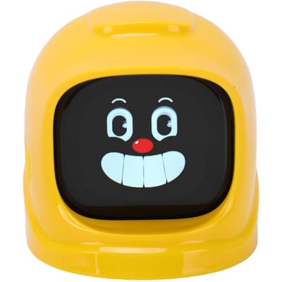 Compagnon Émotionnel de Tableau de Bord de Voiture Robot à Expressions Amusantes Ornement de Console Centrale avec 52 Expressions Émotionnelles Magnétique jaune