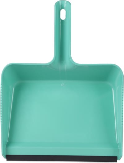 Urban Living Vuil opvang blik - kunststof - met rubber strip - 30 x 38 cm - mintgroen - stofblik - voor stoffer en blik - extra groot