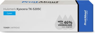 PrintAbout huismerk Toner TK-5205C Cyaan Geschikt voor Kyocera