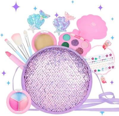 Wasbare Kindermake-up Set voor Meisjes - Lippenstift, Nagellak, Oogschaduw, Speelgoed vanaf 3 Jaar - Perfect Cadeau voor Verjaardag, Halloween en Kerstmis