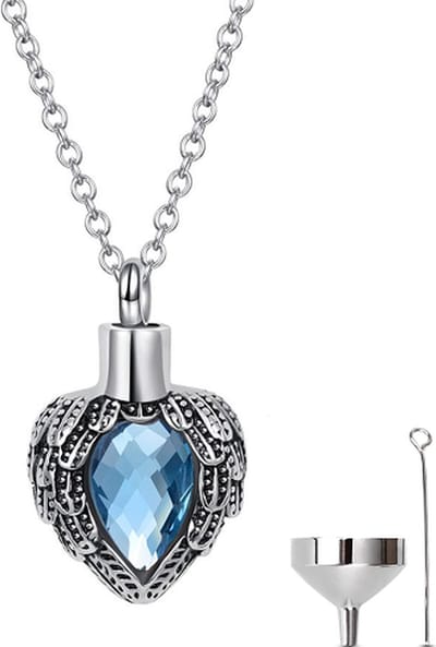 Luxe Ashanger - met Ketting - Voor As, Haren of Parfum - Assieraad - As Ketting - Gedenksieraad - Urn - Incl. As vuller en Opbergzakje - Modern Heart