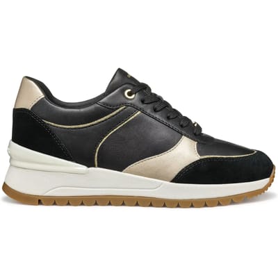 GEOX DESYA DAMES Sneakers - ZWART/LICHTGOUD - Maat 36