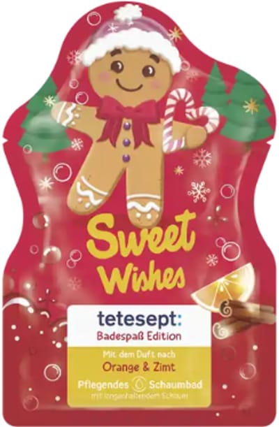 Kerst Badschuim Sweet Wishes - Tetesept | 1x 40ml - Sinaasappel & Kaneel | Winter Badschuim - Limited Edition 2025