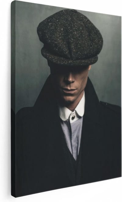 Artaza Canvas Schilderij Gangster - 30x40 cm - Klein - Wanddecoratie Peaky Blinders - Muurdecoratie Portret Man - Kamer Accessoires Mancave