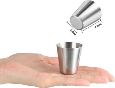 New Age Devi - Shotglaasjes - RVS shotglazen - 4 stuks - Shotjes - Borrelglazen - Partyglazen - Shotglas - RVS