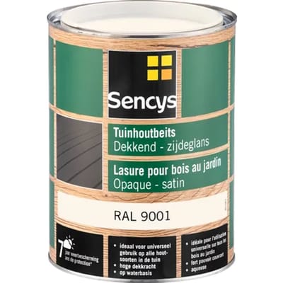 Sencys Tuinhoutbeits Dekkend Zijdeglans Ral9001 2,5l