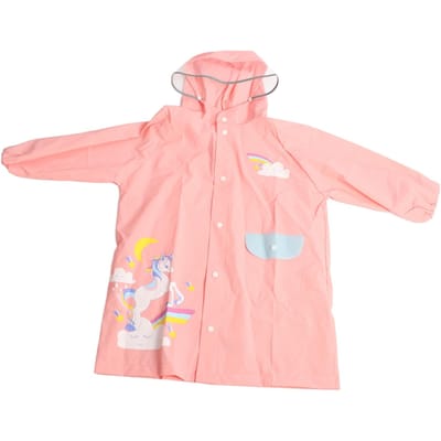 Regenponcho's voor kinderen met schooltashoes Herbruikbaar Drukknoop Kinderregenjas Regenjas voor buiten S(for 2-4kg) pink