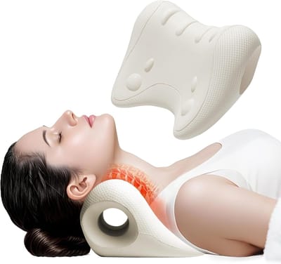 Neksteunkussen - Cervicaal kussen - Hulpmiddel voor nek- en schouderverlichting - 20×16×12 cm - Voor correctie van de cervicale wervelkolom - Helpt bij het verlichten van kaakgewrichtsklachten - Helpt u ontspannen en uw houding verbeteren - Wit