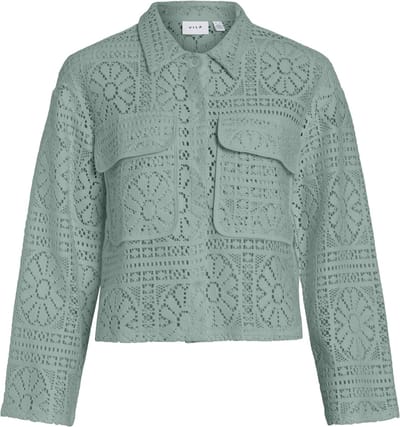 VILA - VIMERINDA CROCHET L/S SHIRT - NOOS - Dames - Blouses