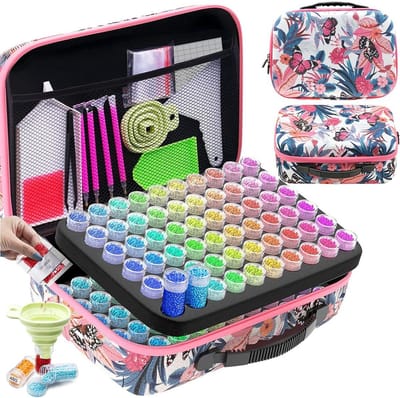 MKSS® Luxe Diamond Painting Opbergdoos - Sorteerdoos voor Volwassenen en Kinderen - Accessoires - Bloemen Print