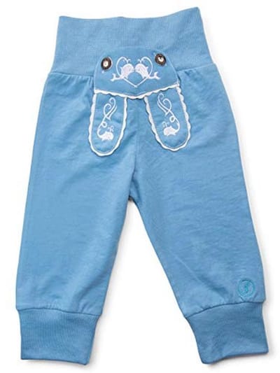 Baby stoffen broek in lederhose design – comfortabele joggingbroek voor kinderen met elastische tailleband