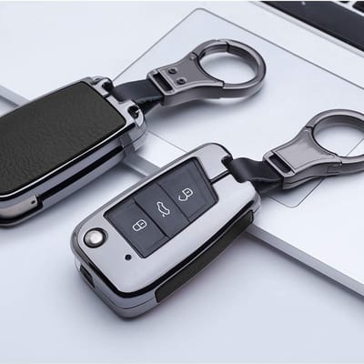 Zwarte Sleutelcover voor VW Golf 7, Polo, T-ROC, Tiguan en Skoda - Bescherming, Keychain en Duurzaam Design