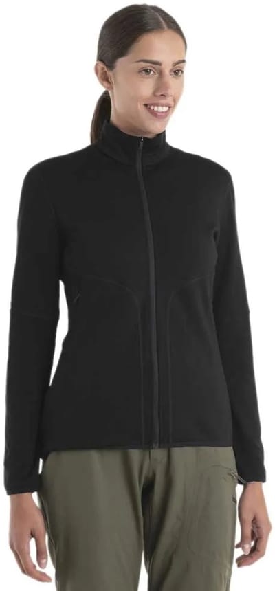 Icebreaker Merino 560 Realfleece Elemental Ii Sweatshirt Met Rits Zwart L Vrouw