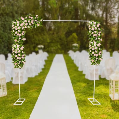 Metal Wedding Stand - Voor Bruiloften / Decoratie - Achtergrond- en Boogstandaard - Metaal / Wit