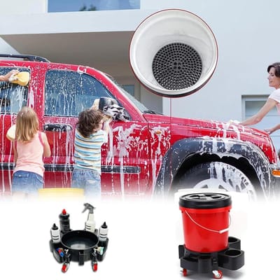 Autowas Emmer Roller - Mobiele Wasbak - Auto Reinigen - 360 Graden Draaibaar - 48.2 x 42.6 x 11.3 cm