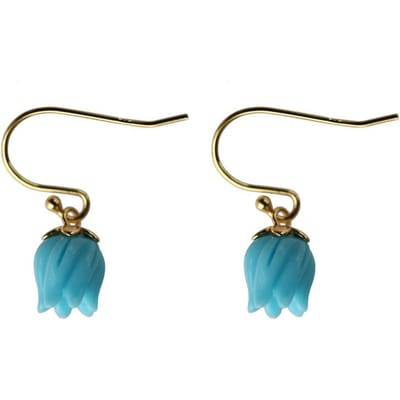 Boucles d'oreilles pendantes turquoise délicates et petites Créatives Nouvelles Boucles d'oreilles Lys de la vallée bleu vintage Pour femmes Bijoux de tous les jours blue