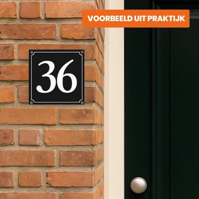 Huisnummerbord Mat zwart Deluxe - Nummer 54 - incl. bevestiging
