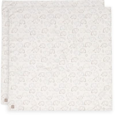 Jollein Hydrofiele Doek Large - 115x115cm - Elephant Tales - 2 Stuks
