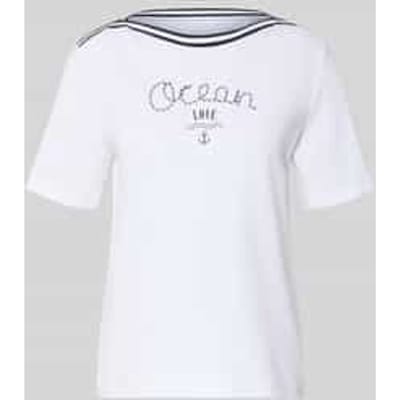 T-shirt met contraststrepen en print