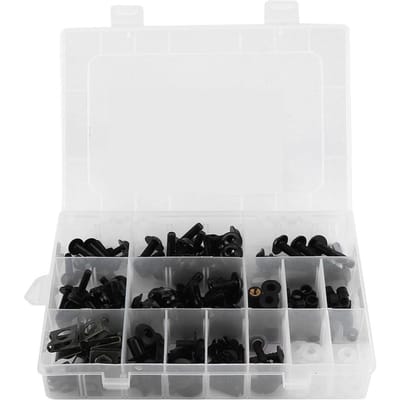 Kit Universel de Fixations pour Moto Boîte de Boulons de Carénage Vis de Serrage Écrous Convient pour Yamaha Black white