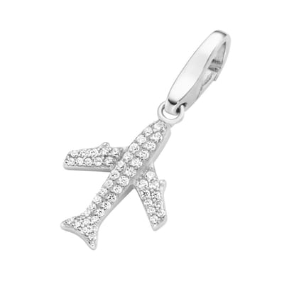 Charm | bedel | vliegtuig | zirkonia | 925/000 | Giorgio Martello