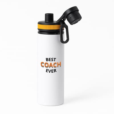 Hacebo® - best coach ever waterfles met draaidop oranje - Coach - een coach - sport - verjaardagscadeau - klein cadeautje - kado - gift - water fles - 850ML