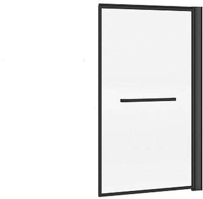 Vente-unique Draaibaar en opklapbaar badscherm met handdoekhouder - Matzwart - 80 x 140 cm - VESLIRA