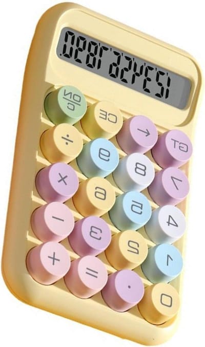 Wetenschappelijke Rekenmachine - Draagbare Rekenmachine - Schoolexamens Boekhouden - Mechanische Knop - 10 Cijfers - Geel