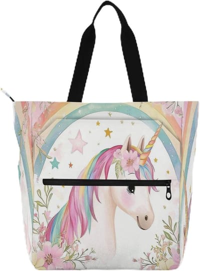 Draagtas Kinderboek - Herbruikbare tas - School en Strand - Waterdicht Nylon - 37 cm - Regenboog