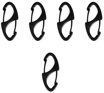 Dailygoody - Karabijnhaak Set - Snelsluiting - Robuust Metaal - Zwart
