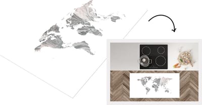 Keukenloper - Loper keuken - Wereldkaart - Abstract - Design - 120x60 cm - Keukenloper vinyl
