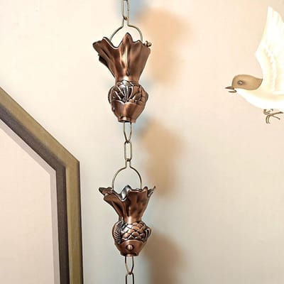 Regenketting Decoratie - Waterafvoer Ketting - Regenwater Leiden - Koper Plating - 240 cm - Koper