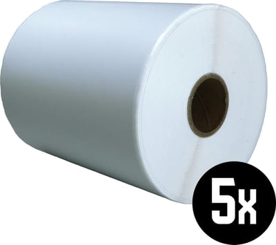 DULA Compatible Zebra Labels 102x190mm - 240 etiketten per rol - kern 25mm - Wit- Permanent - 5 rollen