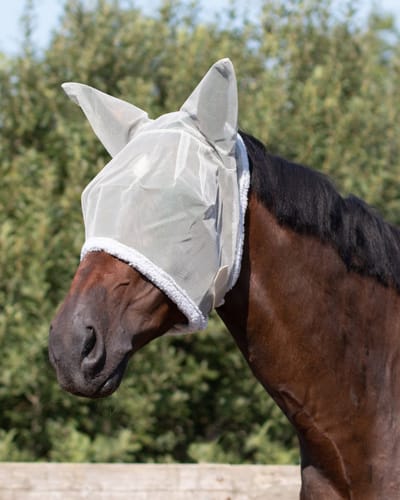 QHP Vliegenmasker Met Oren Grijs - Shetlander