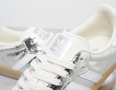 adidas Samba OG Cracked Metallic Pack - Zilver Dames Sneakers Zilver-Metallic Schoenen-Wit Core-Wit JR0035 36⅔ gray