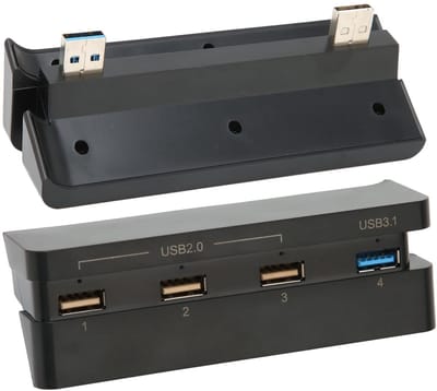 Dailygoody - 4-poorts USB-hub - USB 3.1 - Opladen van accessoires - Zwart - USB-uitbreiding - Geschikt voor Slim Gaming Console - Compacte design