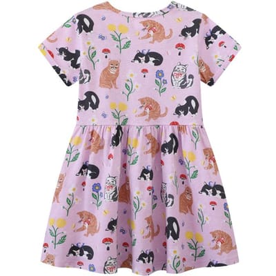 Europees en Amerikaans Stijl Meisjesjurk Zomer Nieuwe Aankomst Cartoon Print Kinderjurk Ronde Hals Meisjes Prinsessenjurk 130cm white