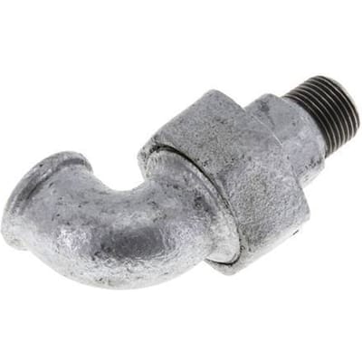 90° L-Koppeling Aansluiting 3/8'' Buitendraad R X Binnendraad Rp Gietijzer Conische Afdichting 25bar