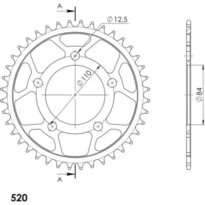 Motorfiets kroon Supersprox RFE-1225:40 # JTR1225-40