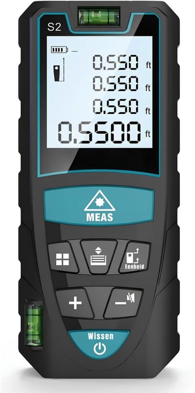 KAD® Leidingzoeker - Laser Meter 50M/165ft - Kruislijnlaser - Leidingdetector - Zwart - 11cm x 5cm x 3cm