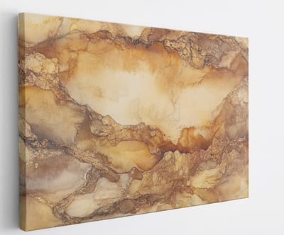 Saammp Canvas Schilderij - Roest gekleurd marmer - Abstract - 45x30 - Foto op canvas - Wanddecoratie - Muurdecoratie Woonkamer - Slaapkamer decoratie - Canvas Print