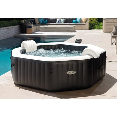 Intex PureSpa Onyx Black Jet & Bubble Deluxe 6 persoons - 218 x 218 x 71 cm (Achthoek)